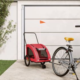 Pet Bike Trailer Red Oxford Fabric and Iron