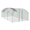 Large Chicken Coop Metal Chicken Run with Waterproof and Anti-UV Cover, Dome Shaped Walk-in Fence Cage Hen House for Outdoor and Yard Farm Use