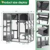 Outdoor Wooden Cat House Catio Enclosure with Super Large Enter Door Cat Kennel with Bouncy Bridge