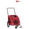 Pet Bike Trailer Red Oxford Fabric and Iron