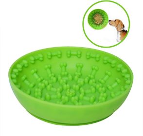 Pet Dog Slow Bowl Feeder Bowls with Suction Cup, Interactive for Boredom Anxiety Reduction, Distractor Toy (Color: green)