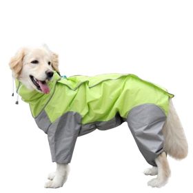 A Raincoat for all small and large dogs; Pet raincoat Medium large dog Golden hair Samo Alaska waterproof four foot raincoat Dog hooded raincoat (colour: Lemon yellow, size: 20)