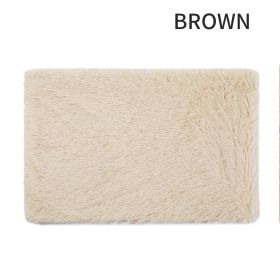 Dog Bed And Extra Matching Cover Sheet Dog Crate Pad Ultra Soft Dog Bed Mat Washable Pet Kennel Bed With Non-Slip Bottom Fluffy Plush Sleeping Mat For (Color: Brown, size: XL)