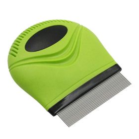 Pet Life 'Grazer' Handheld Travel Grooming Cat and Dog Flea and Tick Comb (Color: green)