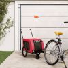 Pet Bike Trailer Red and Black Oxford Fabric and Iron